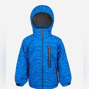 Kids Blue Hooded Ski Jacket